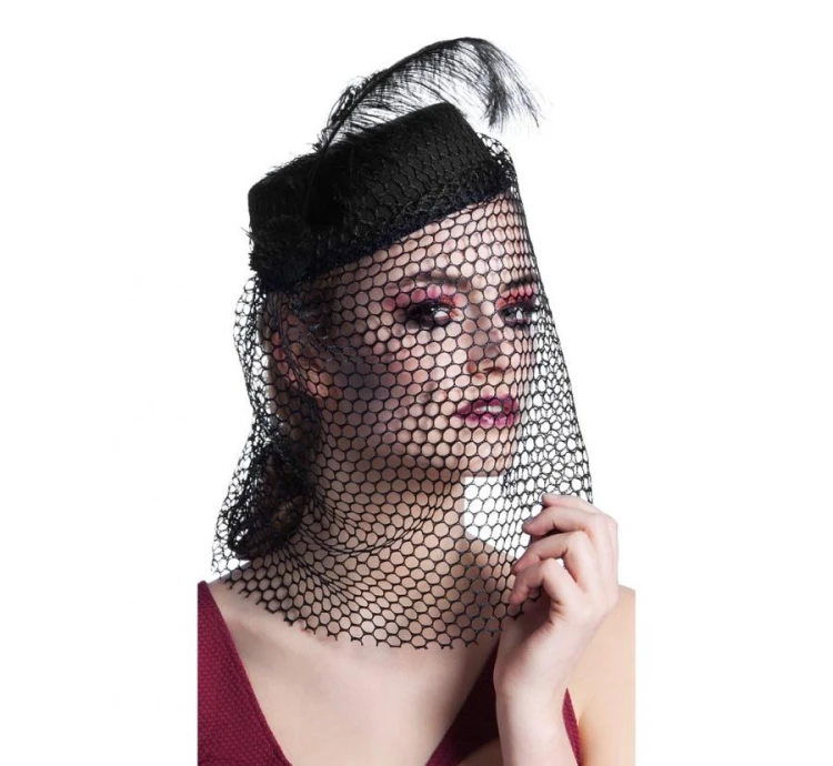 Kapelusz Czarna Wdowa czarny – elegancki i mroczny dodatek kostiumowy