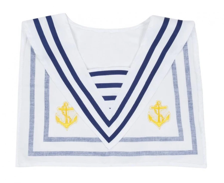Kołnierz marynarza uniwersalny – biały z granatowymi detalami