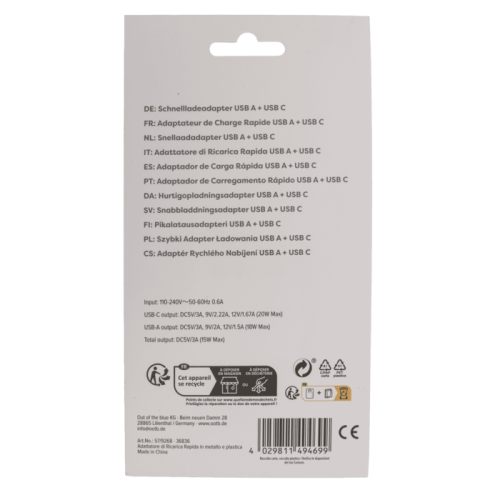 Szybka ładowarka USB-C + USB-A 20W – Ekspresowe ładowanie dwóch urządzeń  (1).png