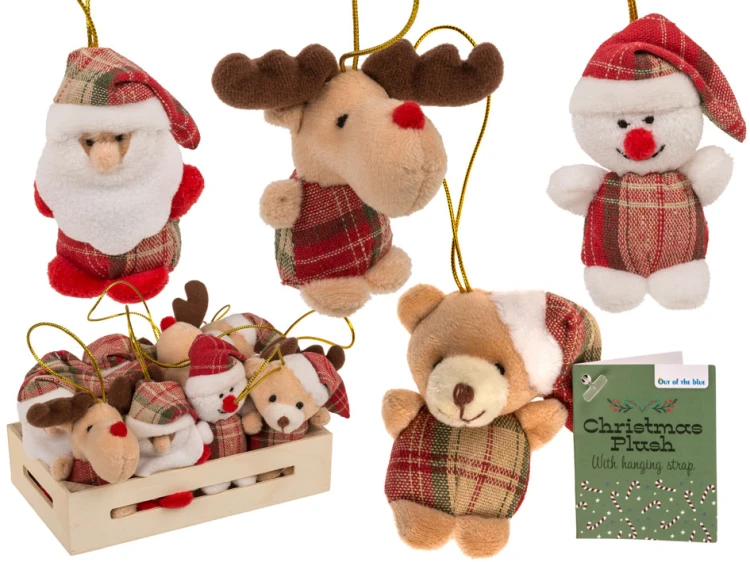 Świąteczny Pluszak z Zawieszką – Renifer, Mikołaj, Bałwanek i Miś  (1).jpg