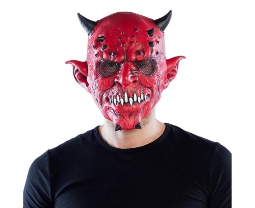 Maska lateksowa Straszny Diabeł – przerażający akcent na Halloween