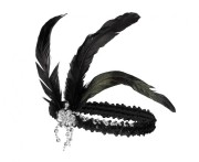 Zestaw retro lata 20' – opaska, naszyjnik i cygaretka – styl Charleston