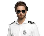 Zestaw dla dorosłych Policjant – okulary, odznaka i pagony, uniwersalny