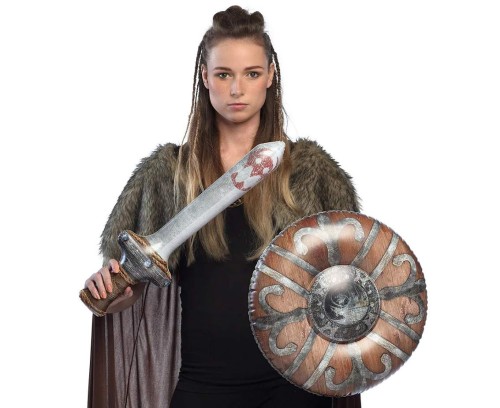 Zestaw dmuchany wiking – miecz 58 cm i tarcza 45 cm, kolorowy
