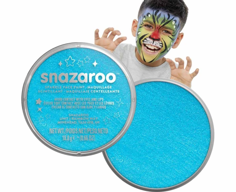 Farba do malowania twarzy turkusowa błyszcząca 18 ml – bezpieczna i trwała