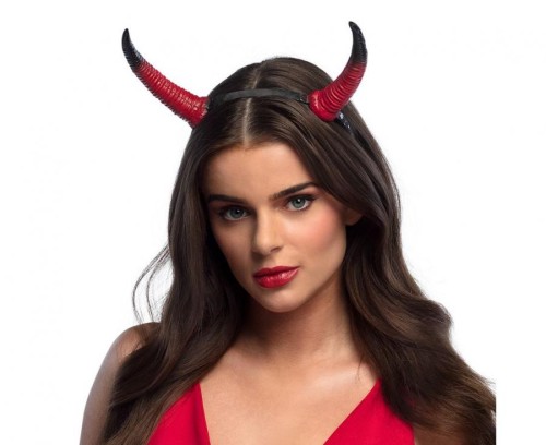 Tiara z rogami diabła – czerwona opaska na Halloween i imprezy tematyczne