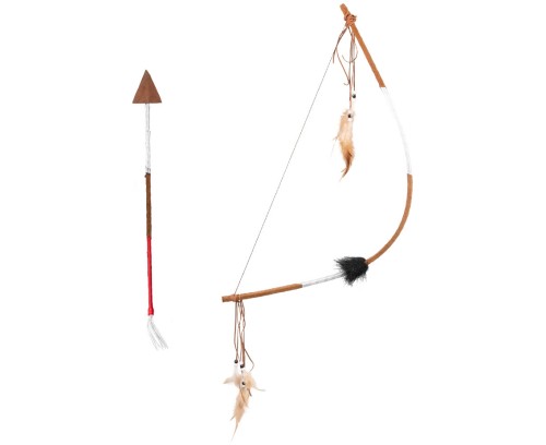 Zestaw Indianki – łuk 61 cm i strzała 35 cm, biało-brązowy, zabawa i karnawał