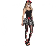 Opaska Rosa z kwiatami i woalką – elegancki dodatek na Halloween i bale
