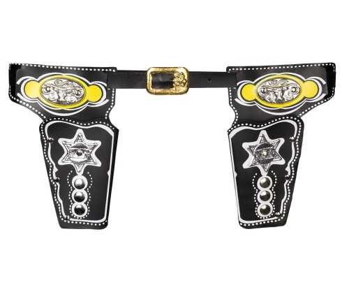 Podwójne kabury Szeryfa – brązowe akcesorium do stroju kowboja