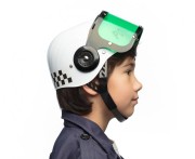 Hełm policyjny dla dzieci – biało-niebieski, regulowany kask 3+ lat