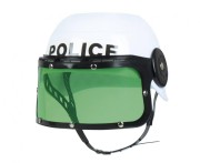 Hełm policyjny dla dzieci – biało-niebieski, regulowany kask 3+ lat