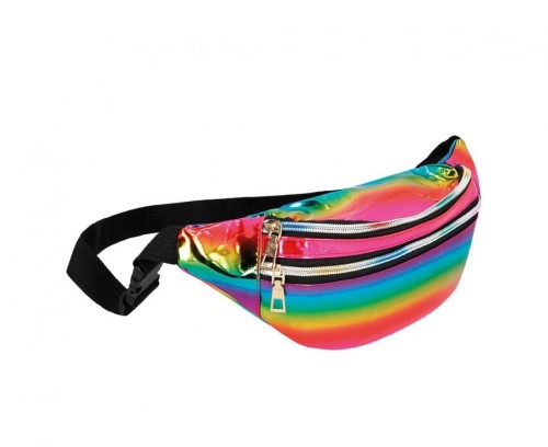 Tęczowa torebka nerka – uniwersalny dodatek na imprezy i dyskoteki