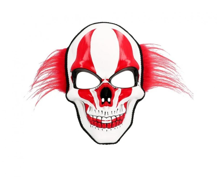 Maska diabelski klaun z włosami – przerażający dodatek na Halloween