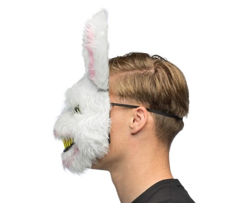 Maska Bloody Rabbit – pluszowa, przerażający królik na Halloween