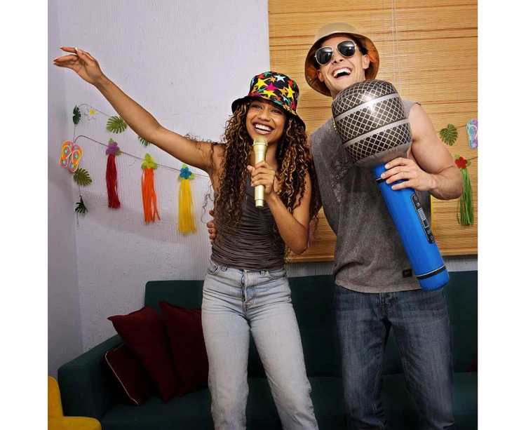 Złoty mikrofon zabawka – efektowny dodatek na imprezy i zabawy dla dzieci