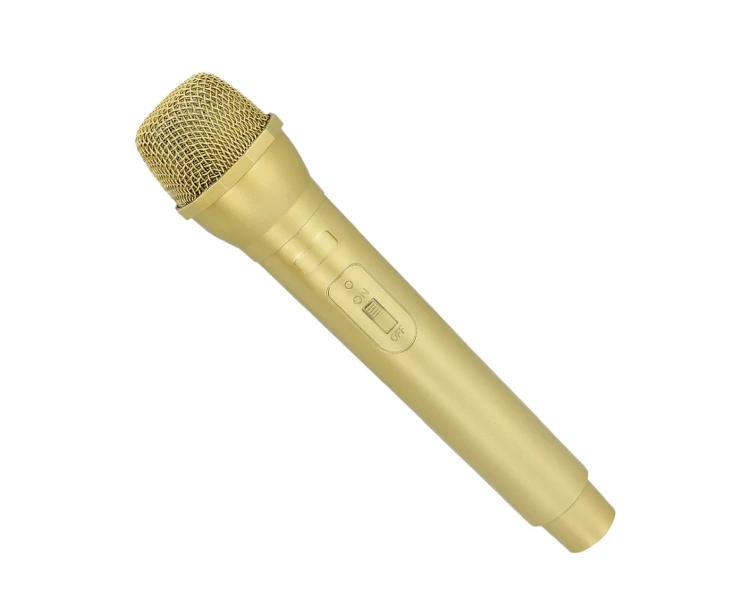 Złoty mikrofon zabawka – efektowny dodatek na imprezy i zabawy dla dzieci