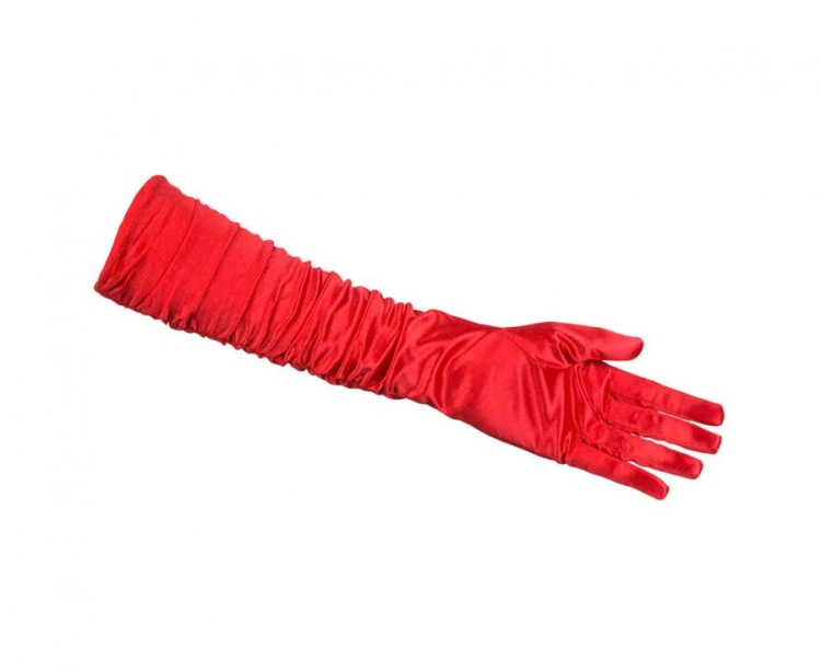 Czerwone rękawiczki do łokcia – elegancki dodatek w stylu Hollywood