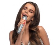Srebrny mikrofon disco – atrapa do karaoke i zabawy 23,5 cm