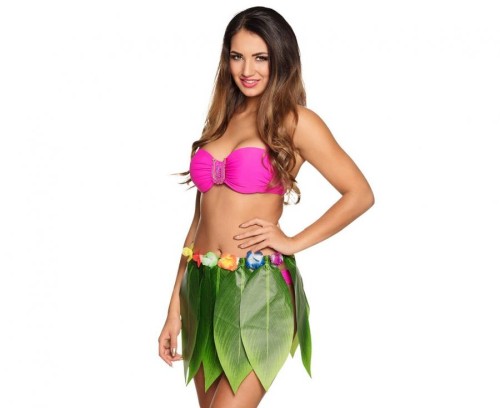 Spódnica hawajska z liści palmowych 40 cm – zielony kostium tropikalny