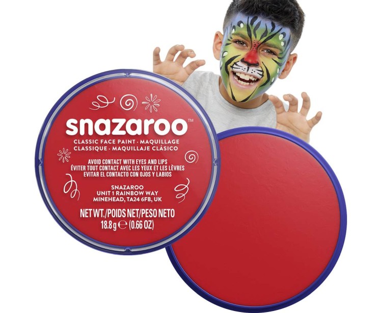 Farba do twarzy Snazaroo 18 ml – czerwony kolor do makijażu