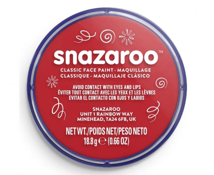 Farba do twarzy Snazaroo 18 ml – czerwony kolor do makijażu