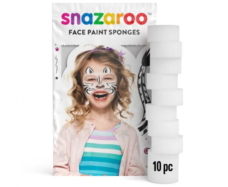 Gąbki do malowania twarzy Snazaroo 10 szt. – białe do profesjonalnego makijażu
