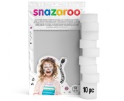 Gąbki do malowania twarzy Snazaroo 10 szt. – białe do profesjonalnego makijażu