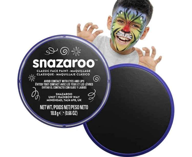 Farba do twarzy Snazaroo 18 ml – czarny kolor do makijażu