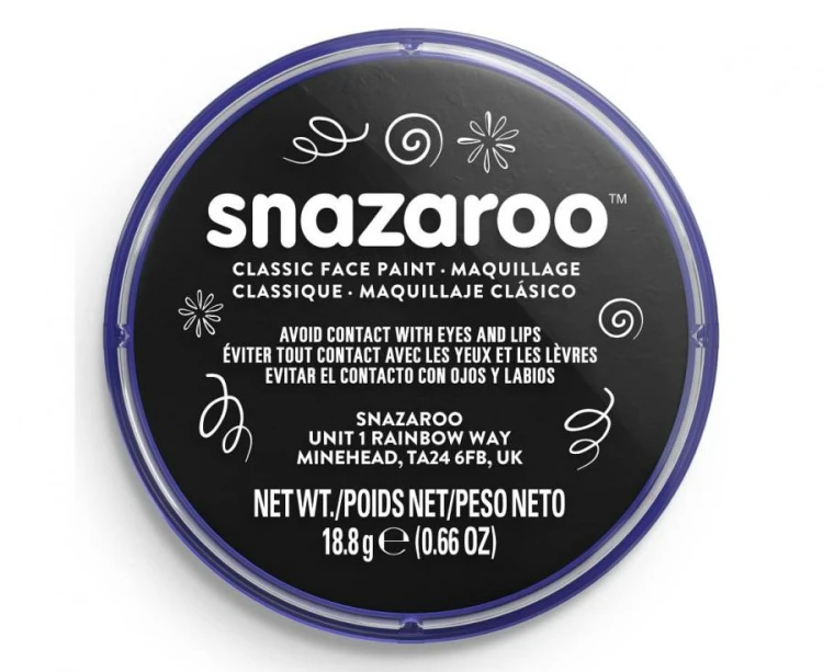 Farba do twarzy Snazaroo 18 ml – czarny kolor do makijażu