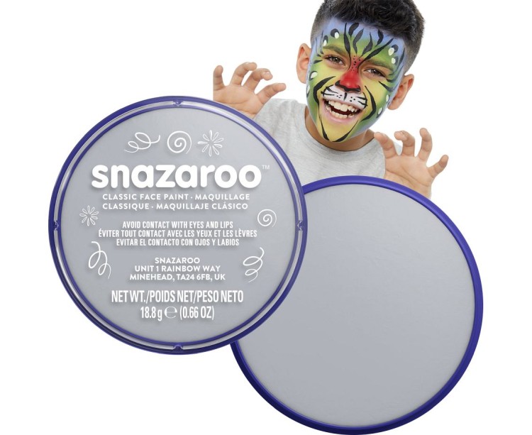 Farba do twarzy Snazaroo 18 ml – jasno szary kolor do makijażu