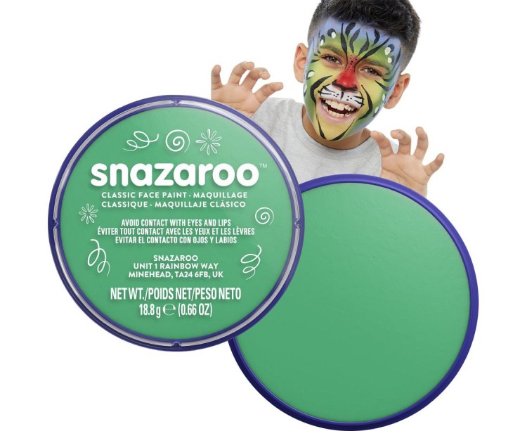 Farba do twarzy Snazaroo 18 ml – świetlisto zielony kolor do makijażu