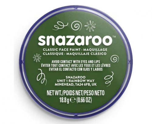 Farba do twarzy Snazaroo 18 ml – ciemno zielony kolor do makijażu