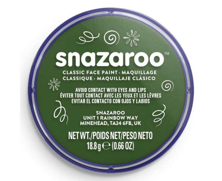 Farba do twarzy Snazaroo 18 ml – ciemno zielony kolor do makijażu
