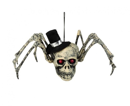 Dekoracyjna czaszka pająka 23x29 cm – efektowna ozdoba Halloween