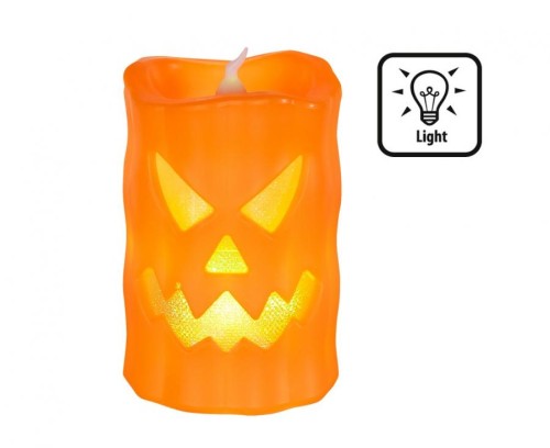 Świeczka LED Dynia 10x6 cm – dekoracja Halloween i jesienna