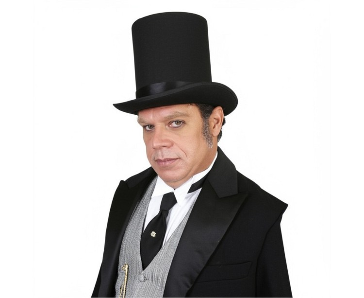 Cylinder dżentelmena czarny wysoki – elegancki dodatek retro i karnawałowy