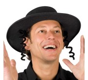 Kapelusz Rabina z Pejsami – czarny, uniwersalny dodatek do kostiumu