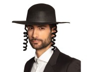 Kapelusz Rabina z Pejsami – czarny, uniwersalny dodatek do kostiumu