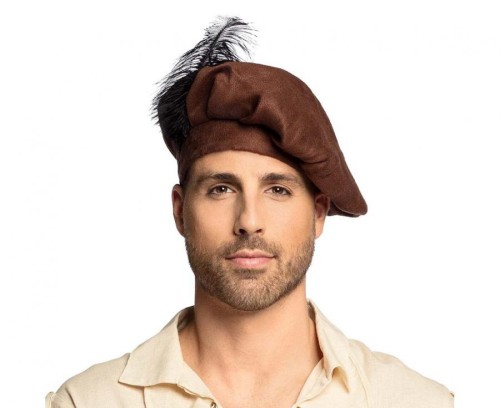 Beret średniowieczny brązowy – uniwersalny dodatek do kostiumu rycerskiego i fantasy