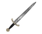 Miecz rycerski srebrny 61 cm – dodatek do kostiumu rycerza i przebrania