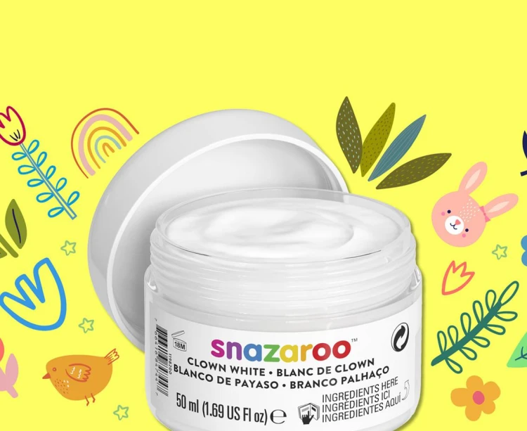 Farba do Malowania Twarzy i Ciała – Biała, Kremowy Podkład na Bazie Wody