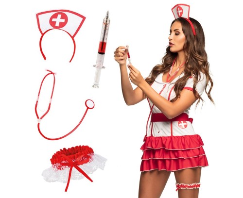 Strój pielęgniarki dla dorosłych – komplet na przebrania i imprezy tematyczne