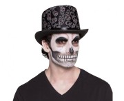 Cylinder z czaszkami – czarny kapelusz na Halloween i imprezy tematyczne