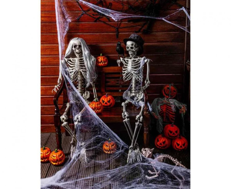 Cylinder z czaszkami – czarny kapelusz na Halloween i imprezy tematyczne