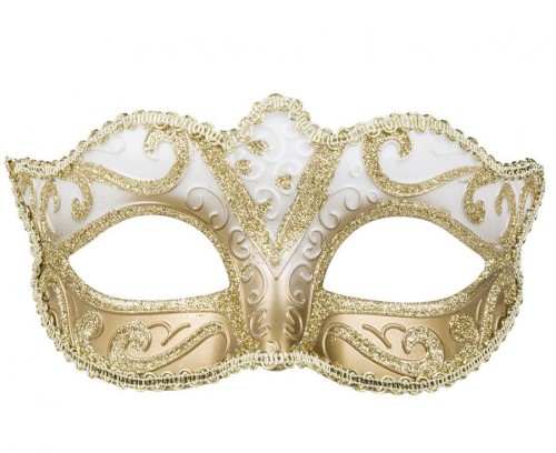 Złota maska wenecka Felina – elegancki dodatek na bal i karnawał
