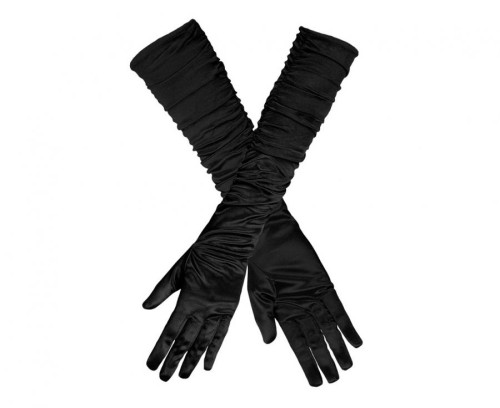 Czarne rękawiczki do łokcia Hollywood – elegancja na każdą imprezę