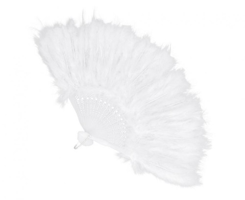 Biały wachlarz Flapper – elegancki dodatek w stylu lat 20.