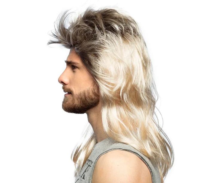 Peruka męska blond za ramię – naturalny wygląd na imprezę