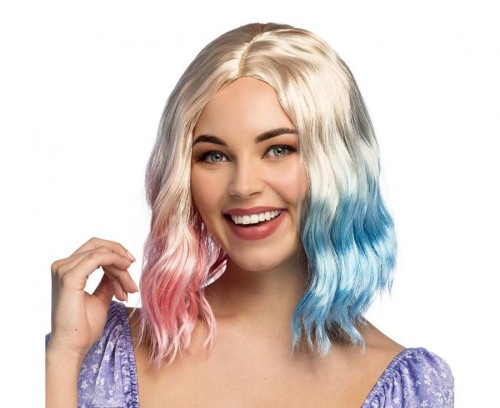 Peruka Jenny różowo-niebiesko-blond – pastelowa peruka na imprezę