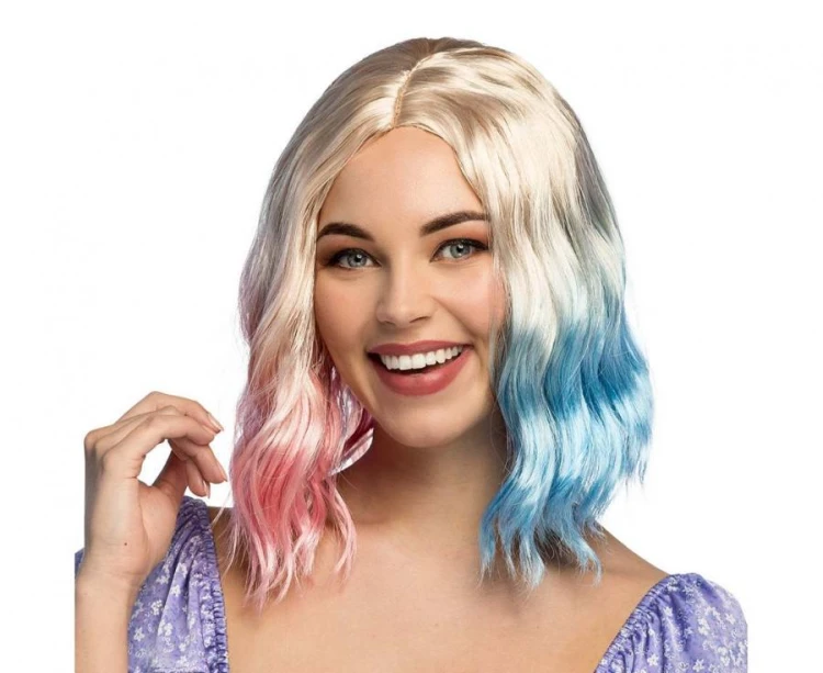 Peruka Jenny różowo-niebiesko-blond – pastelowa peruka na imprezę